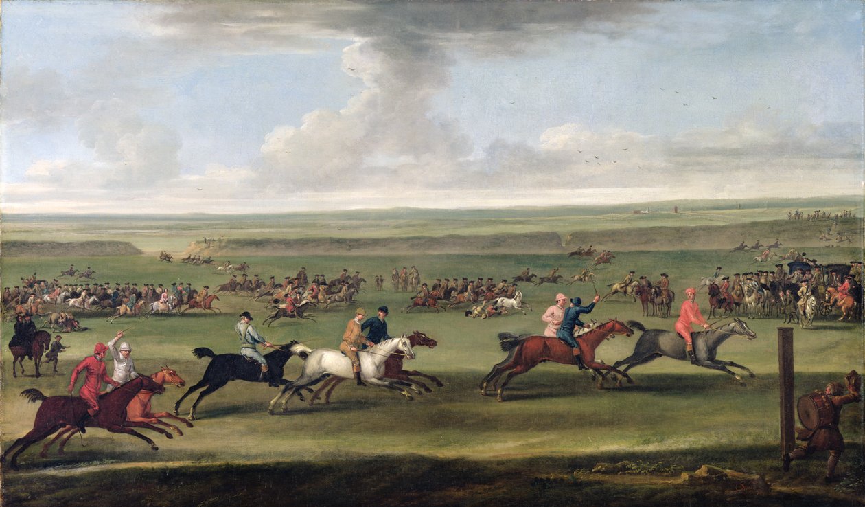 Et løp på beacon-banen på Newmarket, ca. 1750 av John Wootton