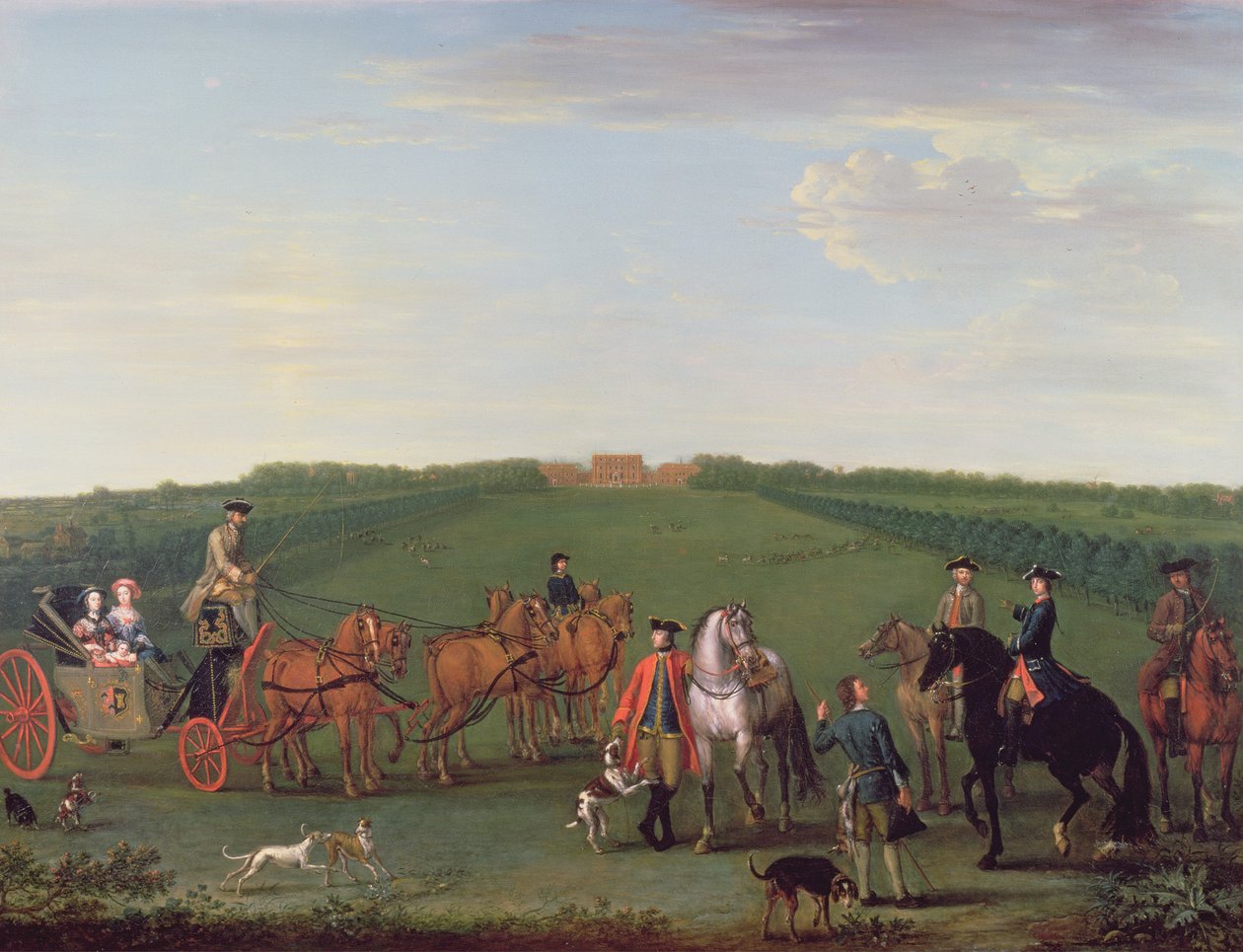 Beauchamp-Proctor-familien og venner i Langley Park, Norfolk, 1749 av John Wootton