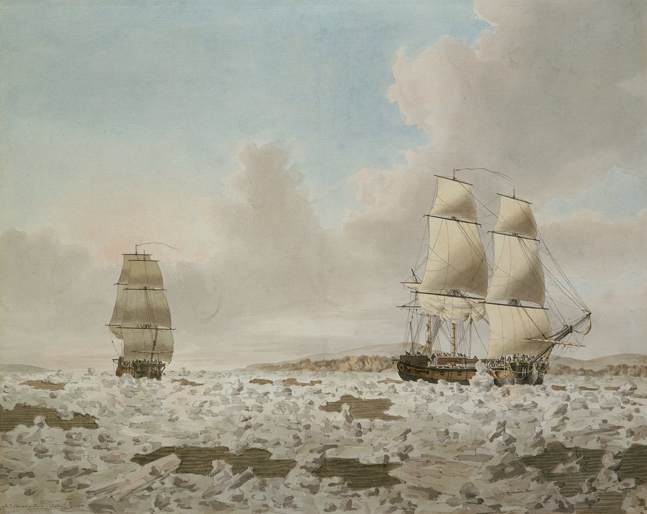 Veddeløpshesten og kadaveret tvinger seg gjennom isen av John the Younger Cleveley
