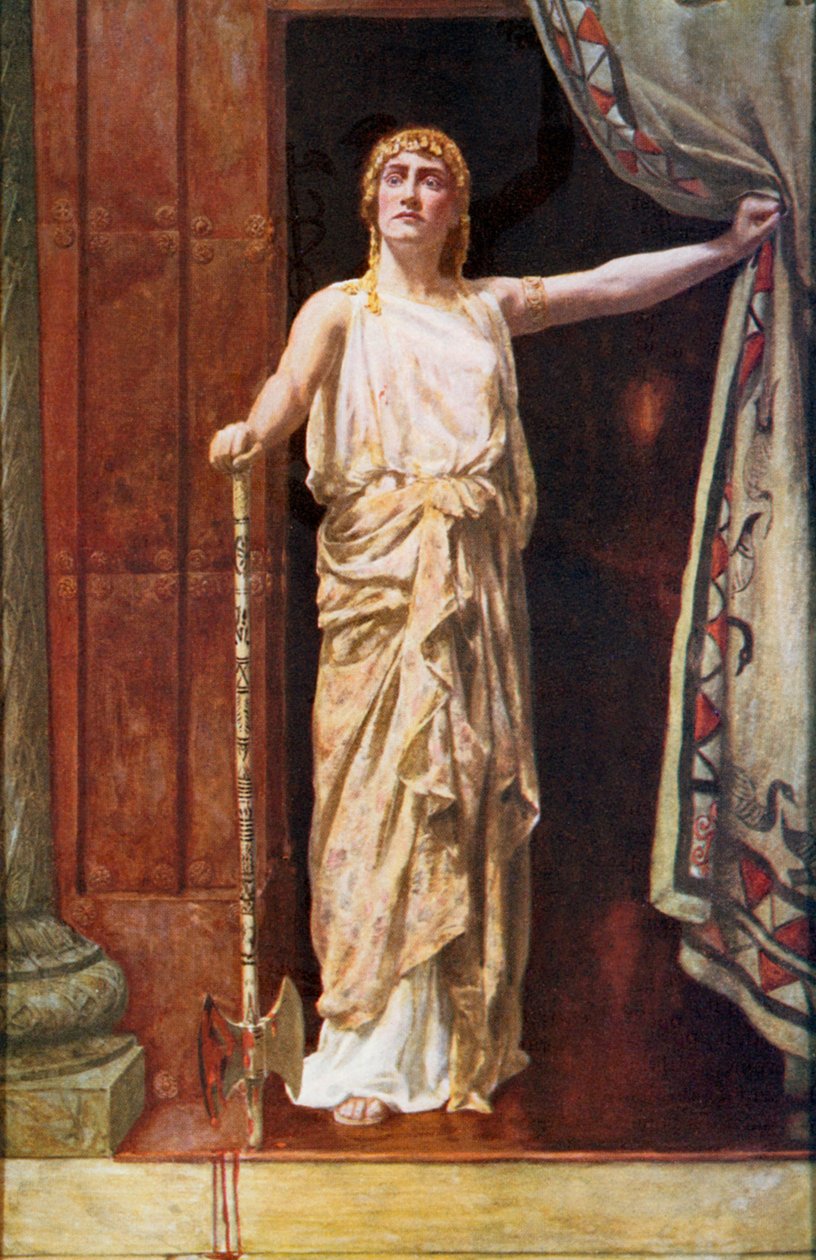 Klytaimnestra (fargelitografi) av John (after) Collier