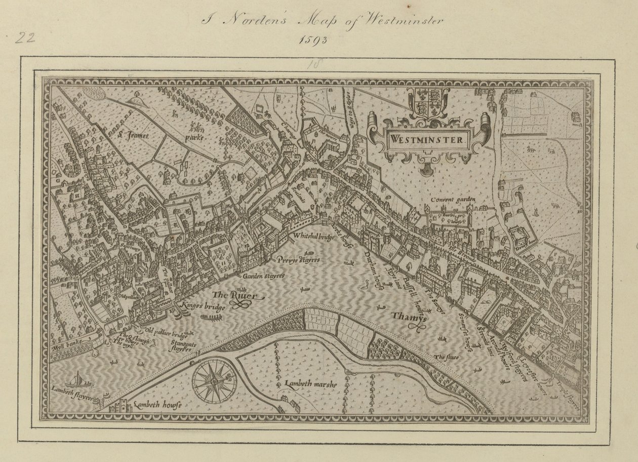 En plan fra Westminster av John (after) Norden