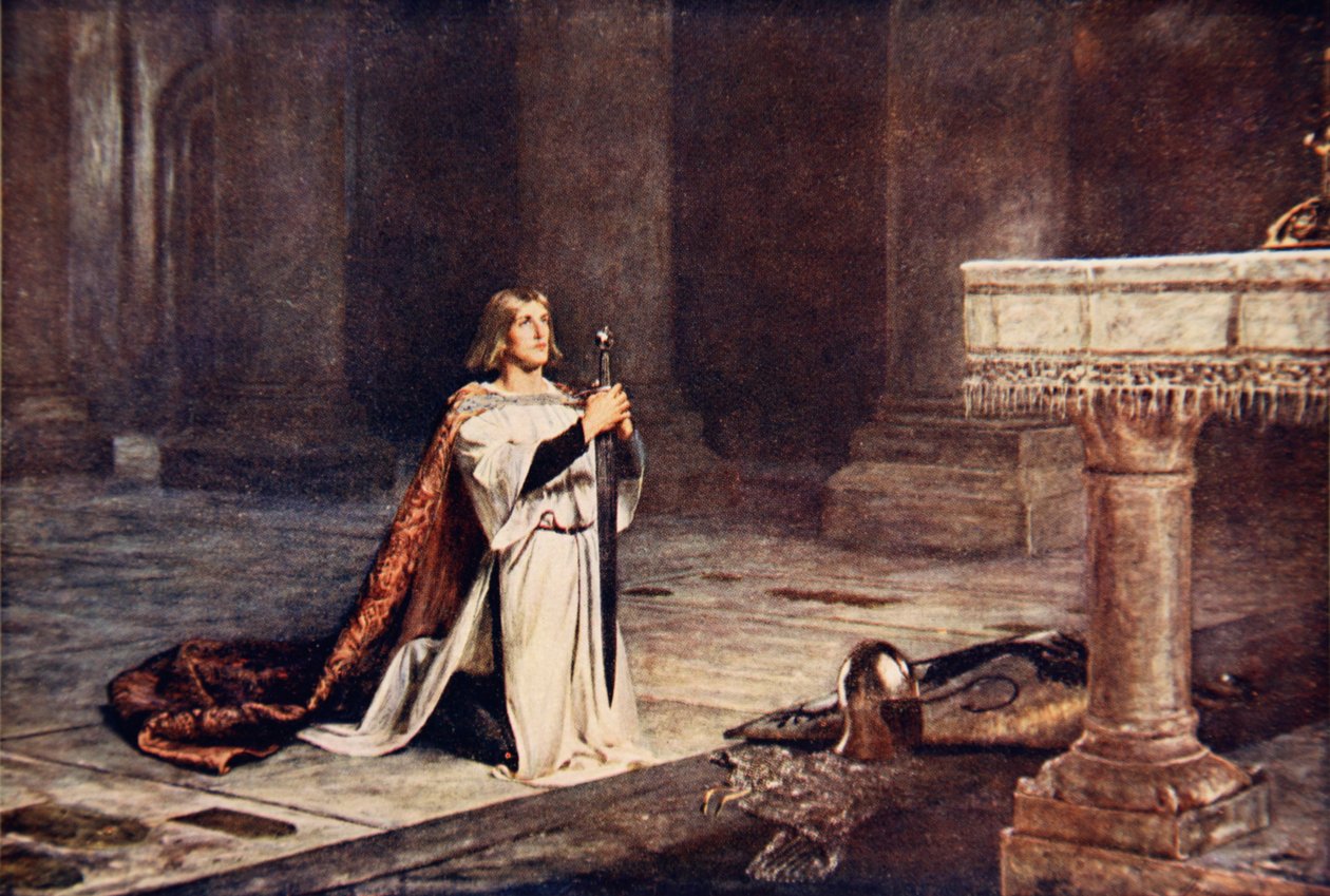 The Vigil (farge litho) av John (after) Pettie