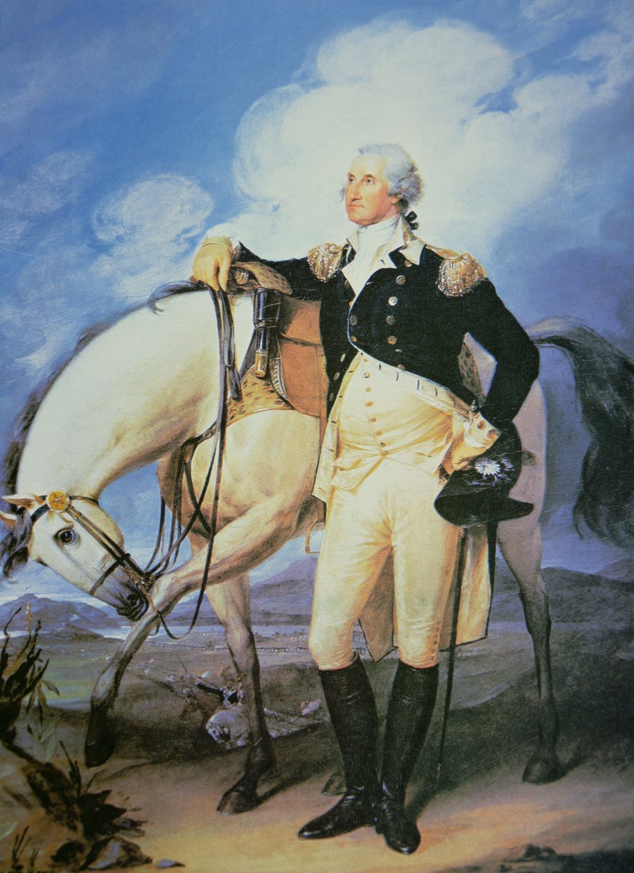 George Washington (1732-99) (litho-farge) av John (after) Trumbull