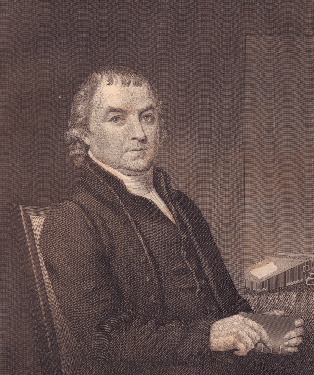 Portrett av den amerikanske metodistbiskopen William Mc Kendree (1757-1835), gravering, ca. 1870 av Walter Charles Mills