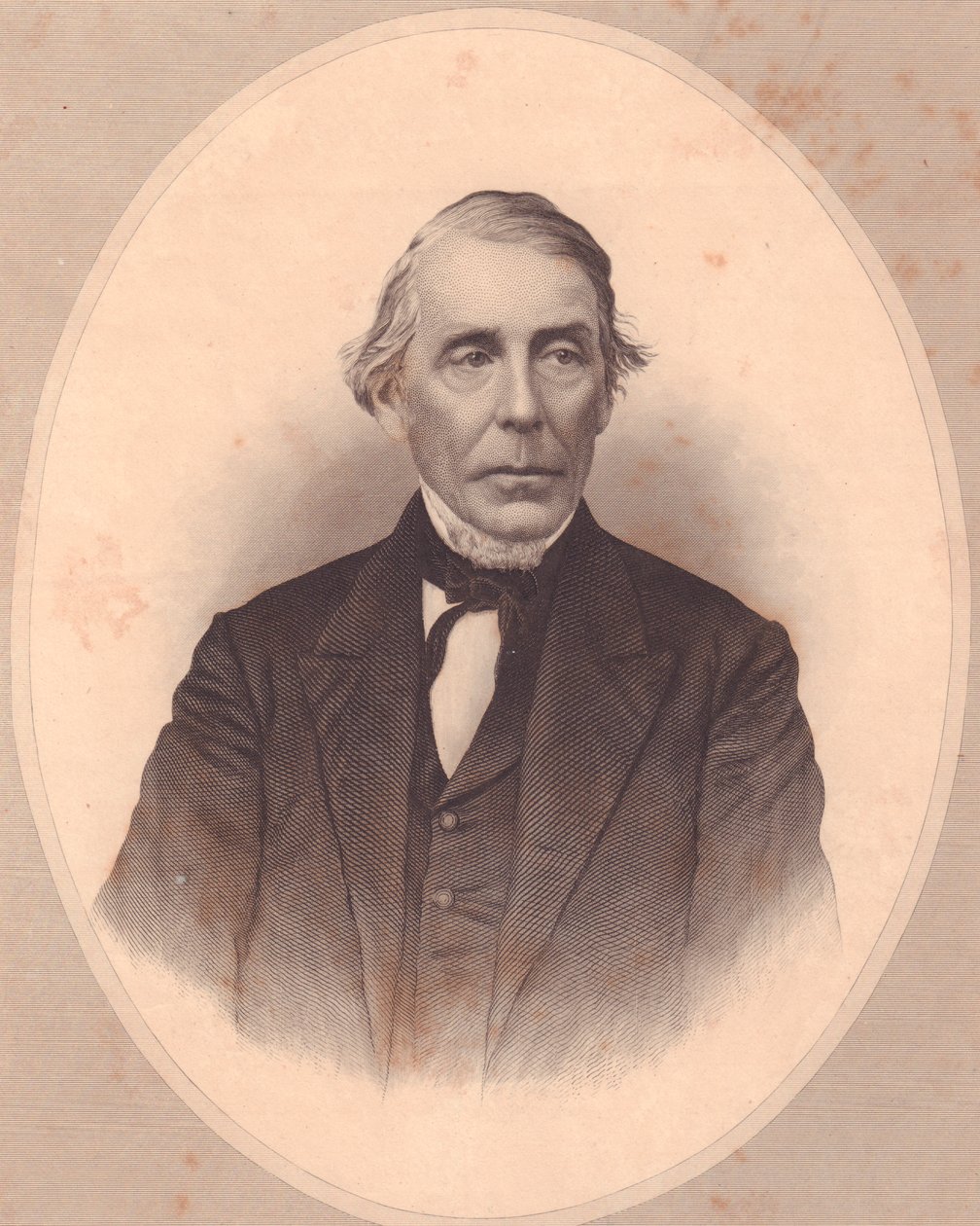 Portrett av den amerikanske metodistpresten John Price Durbin (1800-1876), gravering av W Wellstood fra ladies