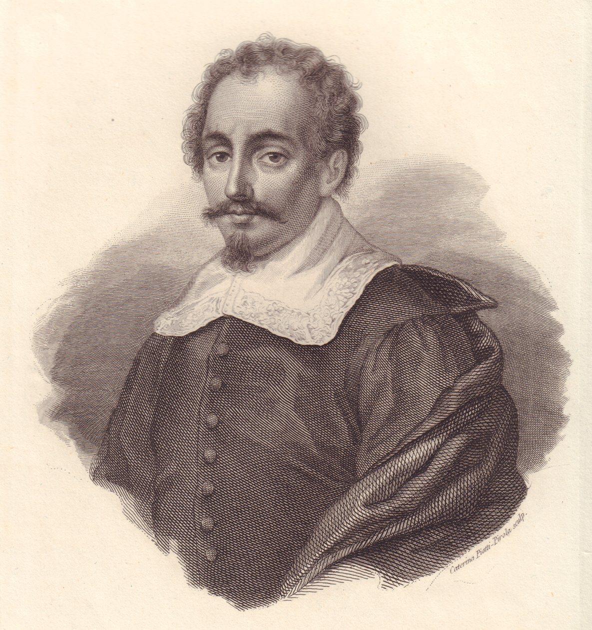 Portrett av den italienske geografen Jacopo Cantelli (1643-1695), kobberstikk av Caterina Piotti-Pirola av Walter Charles Mills