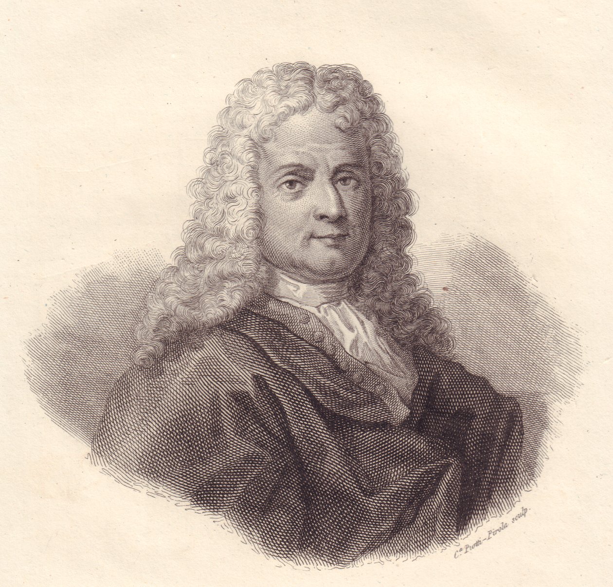 Portrett av den italienske matematikeren Jacopo Riccati (1676-1754), kobberstikk av Caterina Piotti-Pirola av Walter Charles Mills