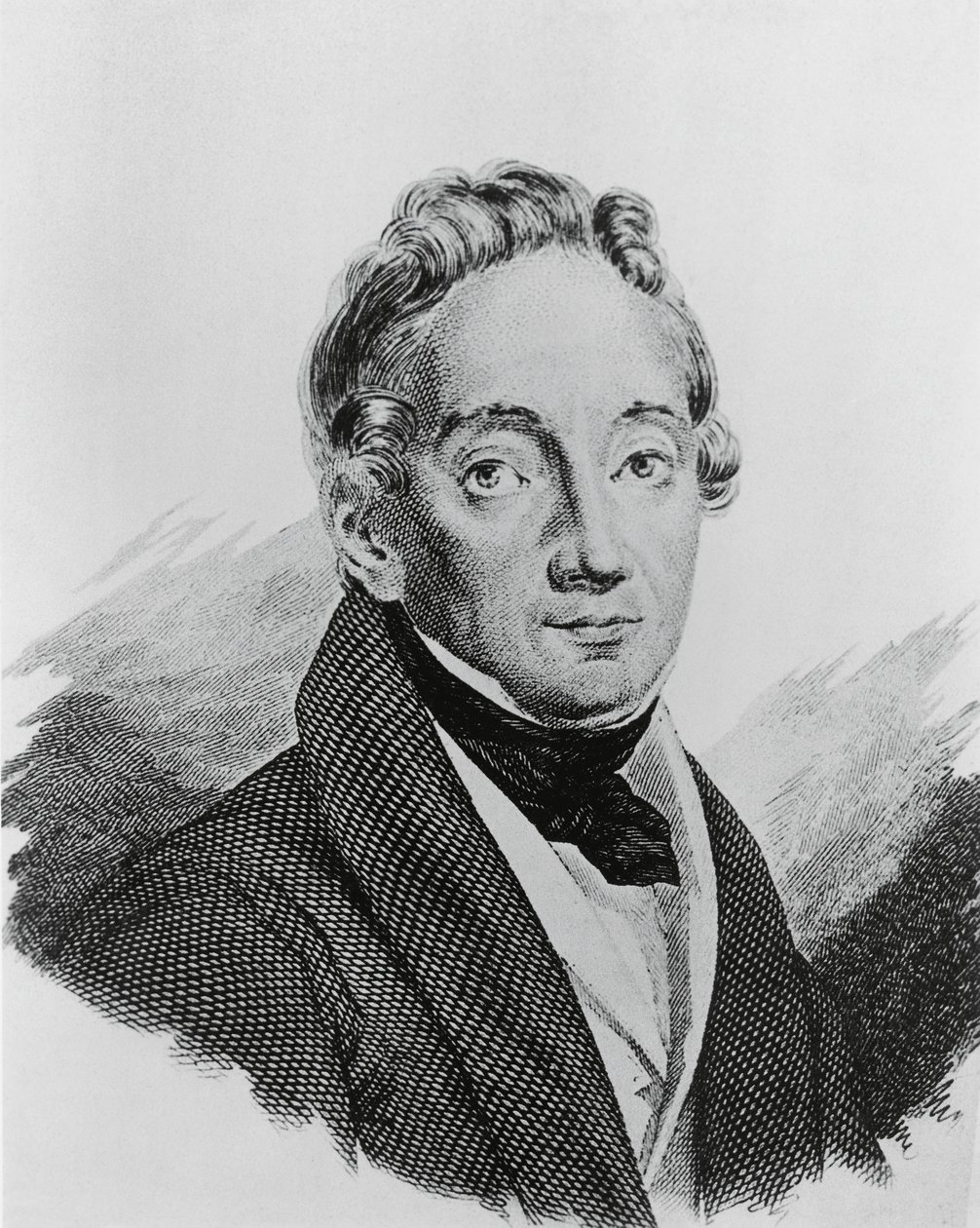 Portrett av Pietro Colletta (1775-1831), italiensk general og historiker, gravering av Walter Charles Mills