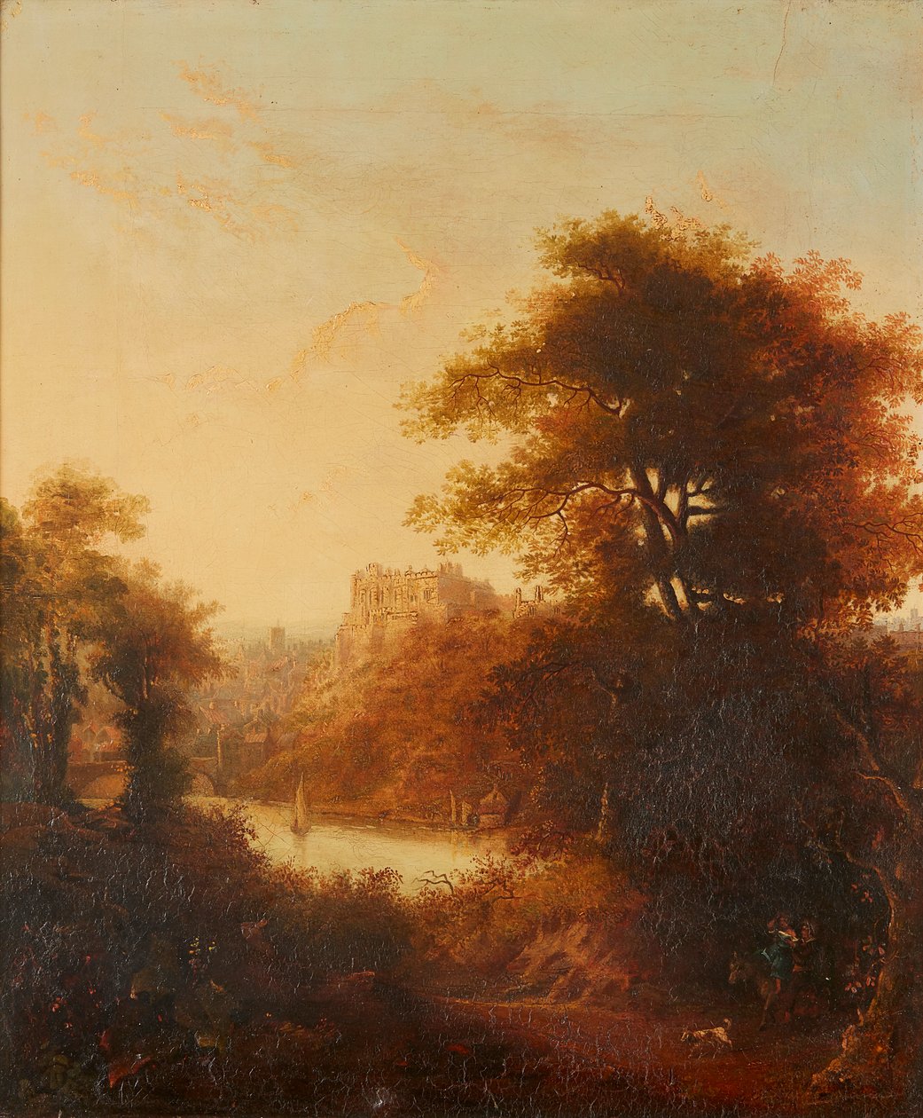 Durham Cathedral From the River (olje på lerret) av John (attr.to) Glover