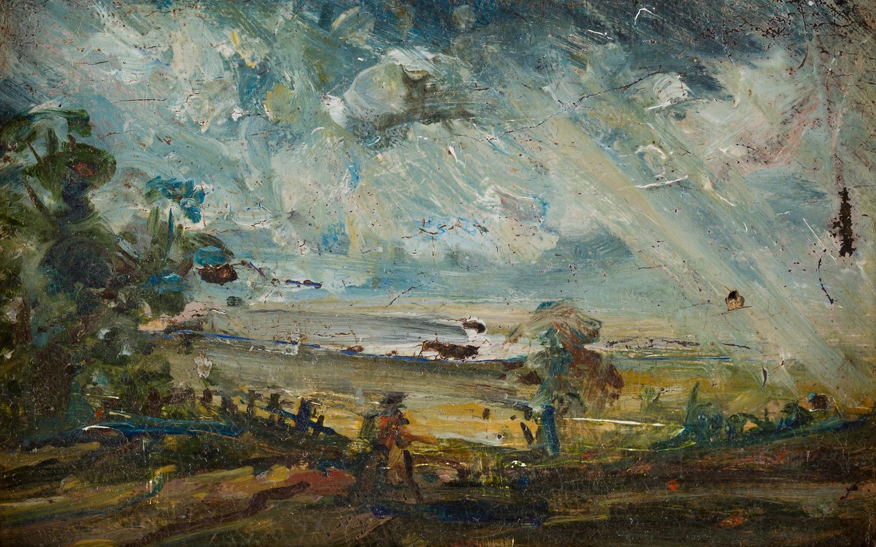 Plein Air Sketch of a Bay (olje på lerret) av John (manner of) Constable