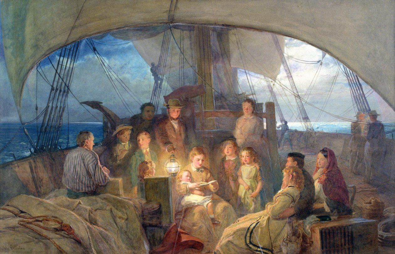 Vi er ute i havet og seiler til hjemmet vårt bortenfor de dype... av John Absolon
