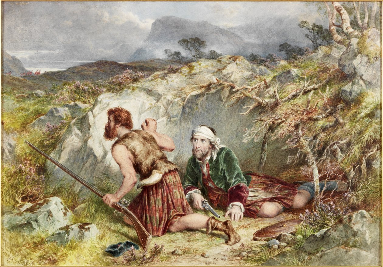 Fugitives from Culloden (akvarell og kroppsfarge om bord) av John Adam P. Houston