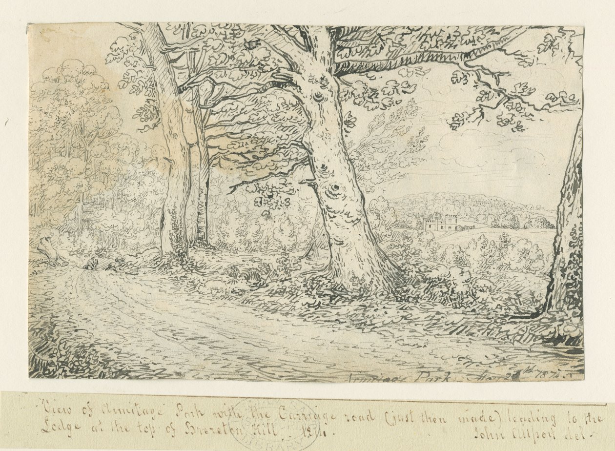 Armitage Park: pennetegning, 1814 av John Allport