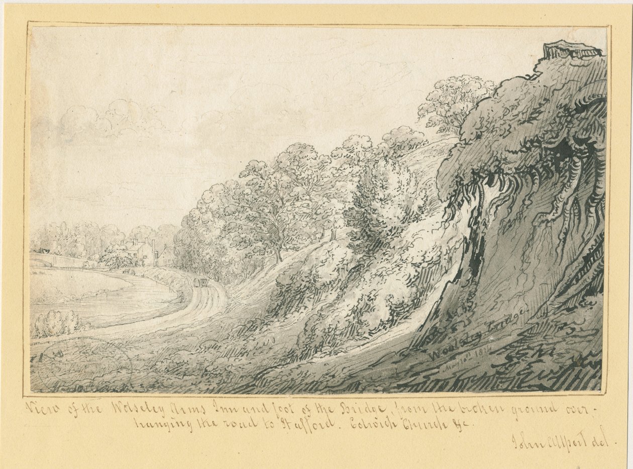 Wolseley - Wolseley Arms Inn: pennetegning, 10. mai 1814 av John Allport