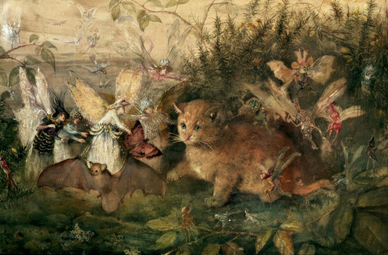 Katt blant feer av John Anster Fitzgerald