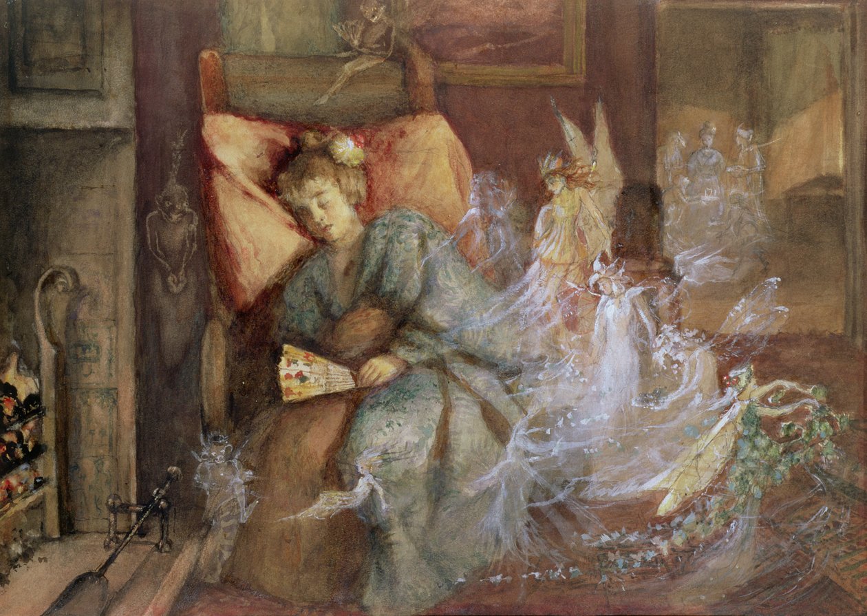 Drømmen (wc, gouache på papir) av John Anster Fitzgerald
