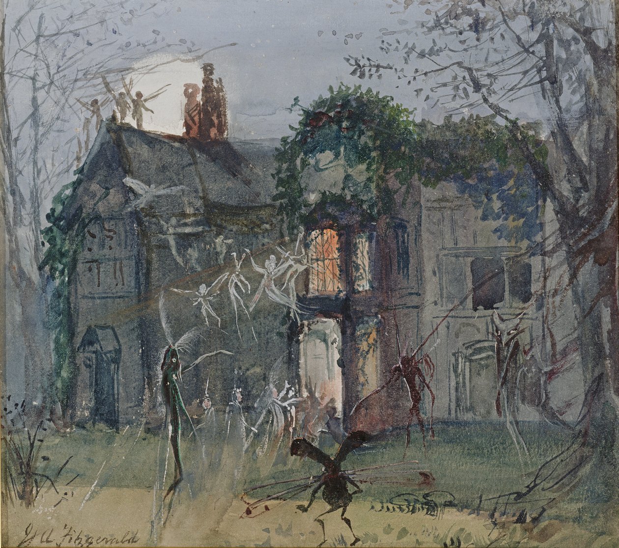Den gamle salen, feer ved måneskinnet av John Anster Fitzgerald