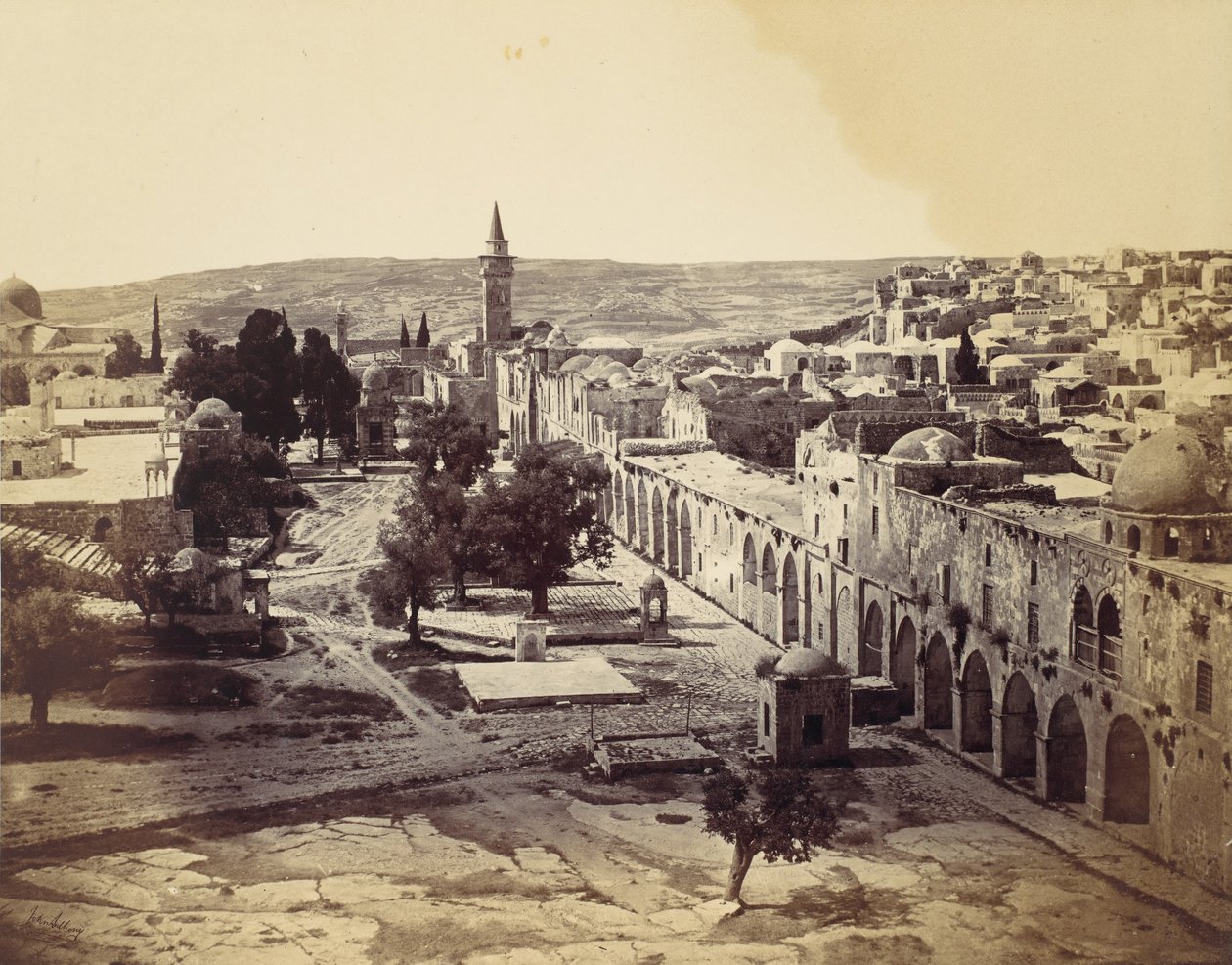 Jerusalem, domstolen til moskeen i Omar, 1857. av John Anthony