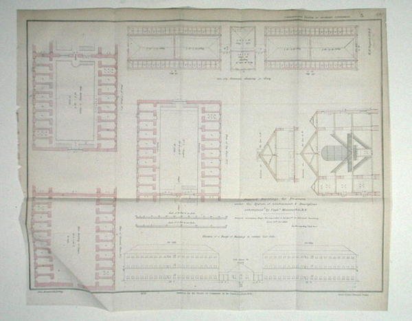 Foreslåtte bygninger for fanger under systemet for innesperring og disiplin underholdt av kaptein Maconochie, R.N. av John Arrowsmith
