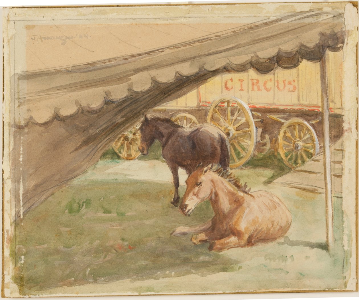 To hester hviler, 1884 av John Atkinson