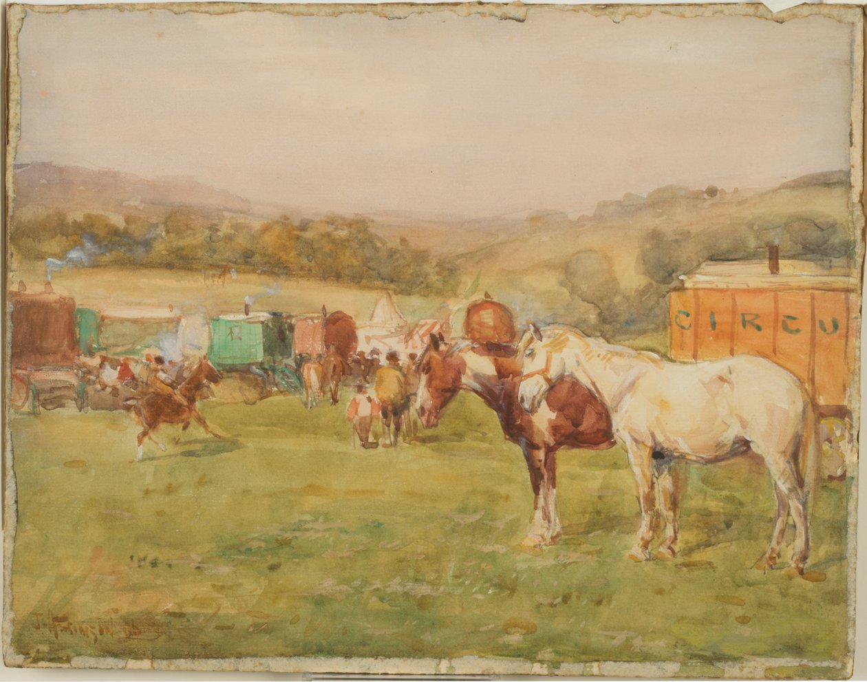 To hester og en sirkusbil av John Atkinson