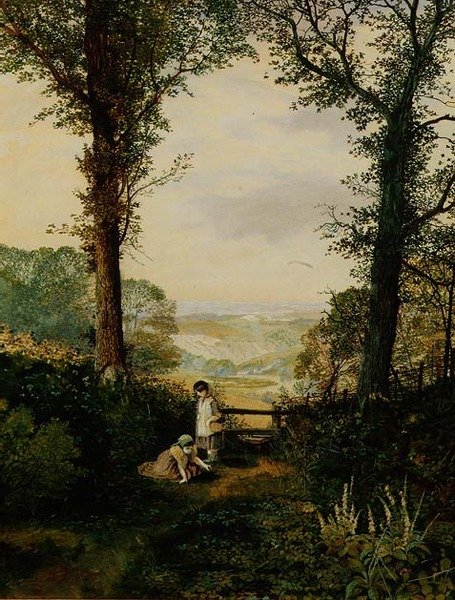 En Burnsall Valley, Wharfedale av John Atkinson Grimshaw
