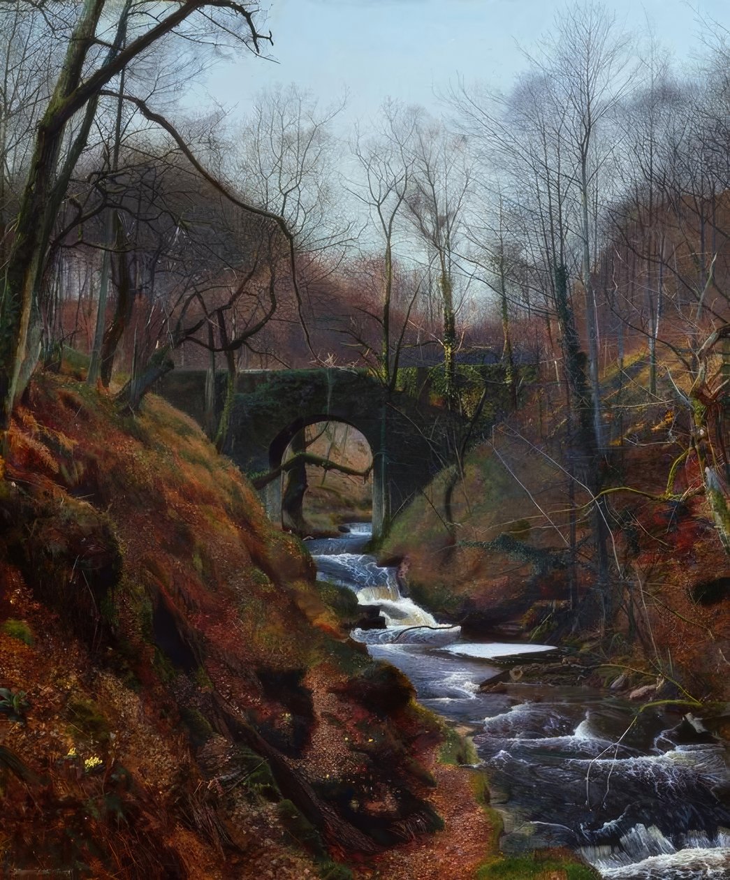 Barden, Ghyll Beck / Gemälde, 1867, v. J.A.Grimshaw av John Atkinson Grimshaw