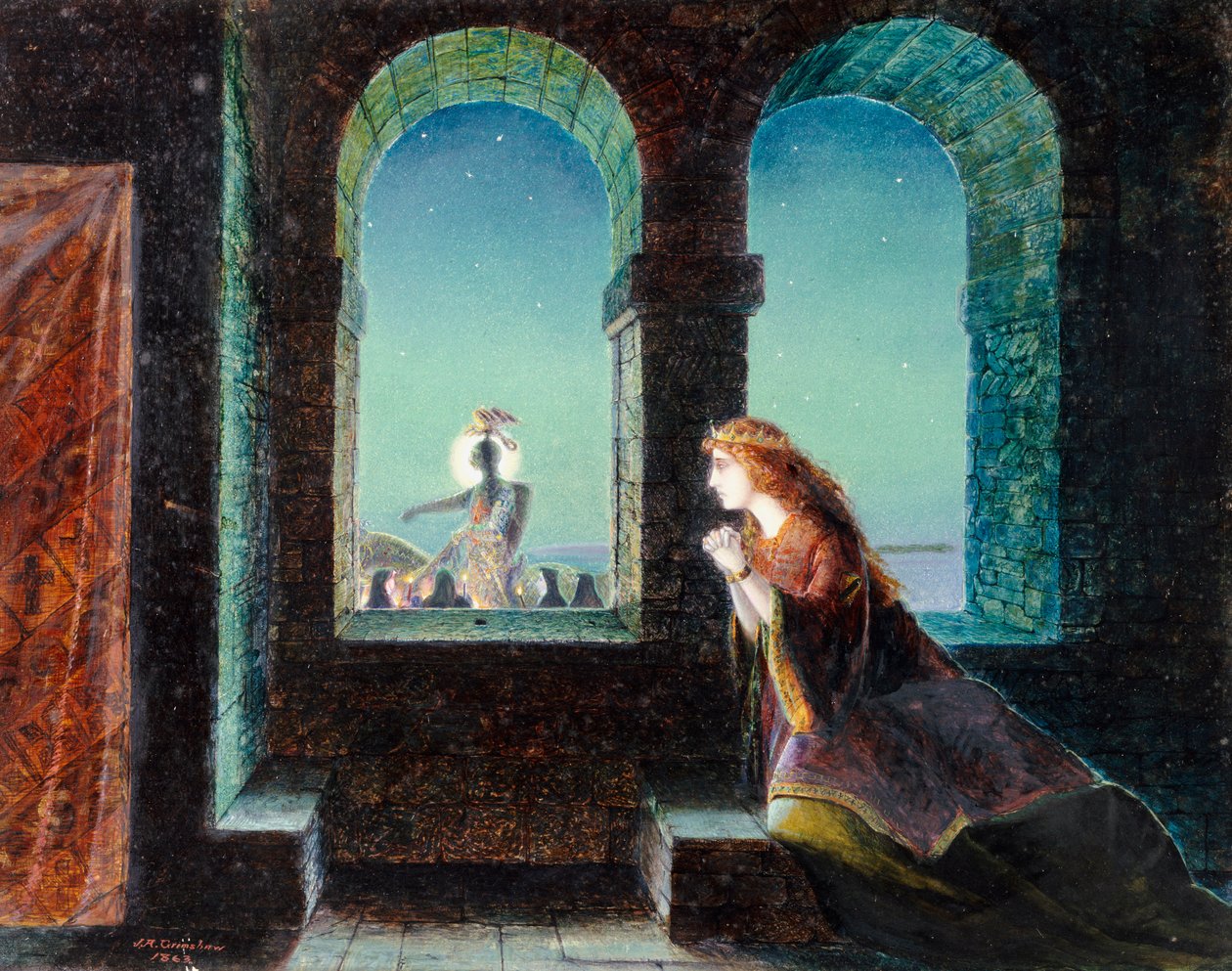 Guinevere, 1863 av John Atkinson Grimshaw
