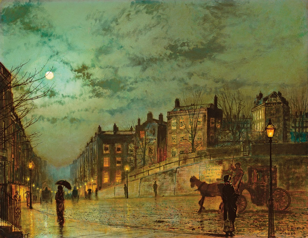 Hampstead Hill, Looking Down Heath Street, 1881 av John Atkinson Grimshaw