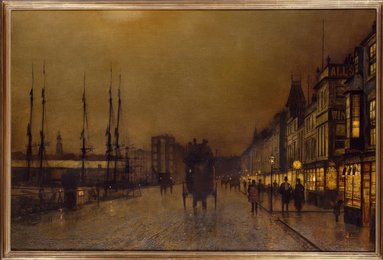 J.A.Grimshaw, Glasgow / maleri av John Atkinson Grimshaw