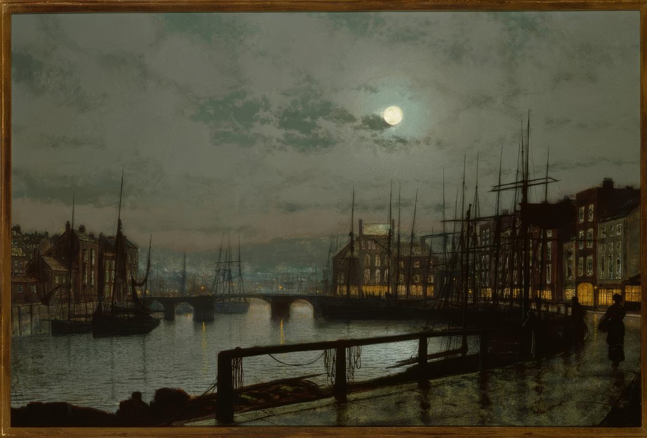 J.A.Grimshaw, Whitby / Gemälde, 1883 av John Atkinson Grimshaw