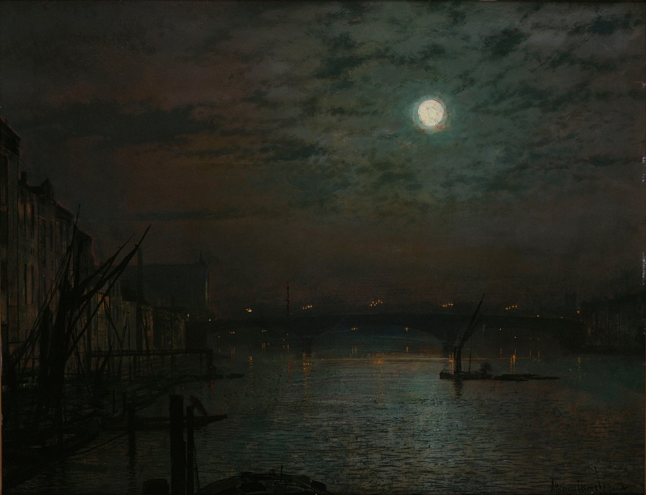 Southwark Bridge av Moonlight, 1882 av John Atkinson Grimshaw