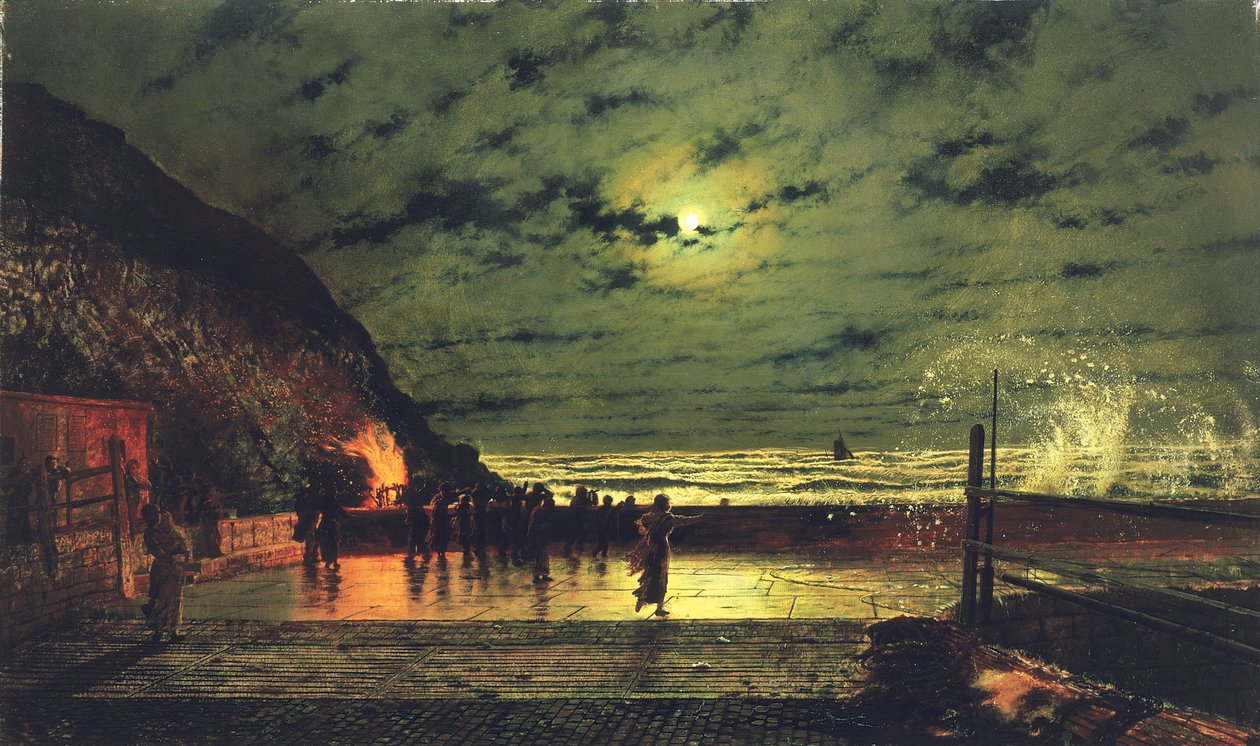 The Harbour Flare, 1879 av John Atkinson Grimshaw
