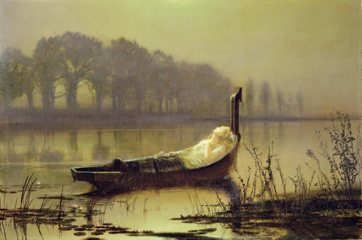'The Lady of Shalott', ca. 1875 (olje på lerret) av John Atkinson Grimshaw