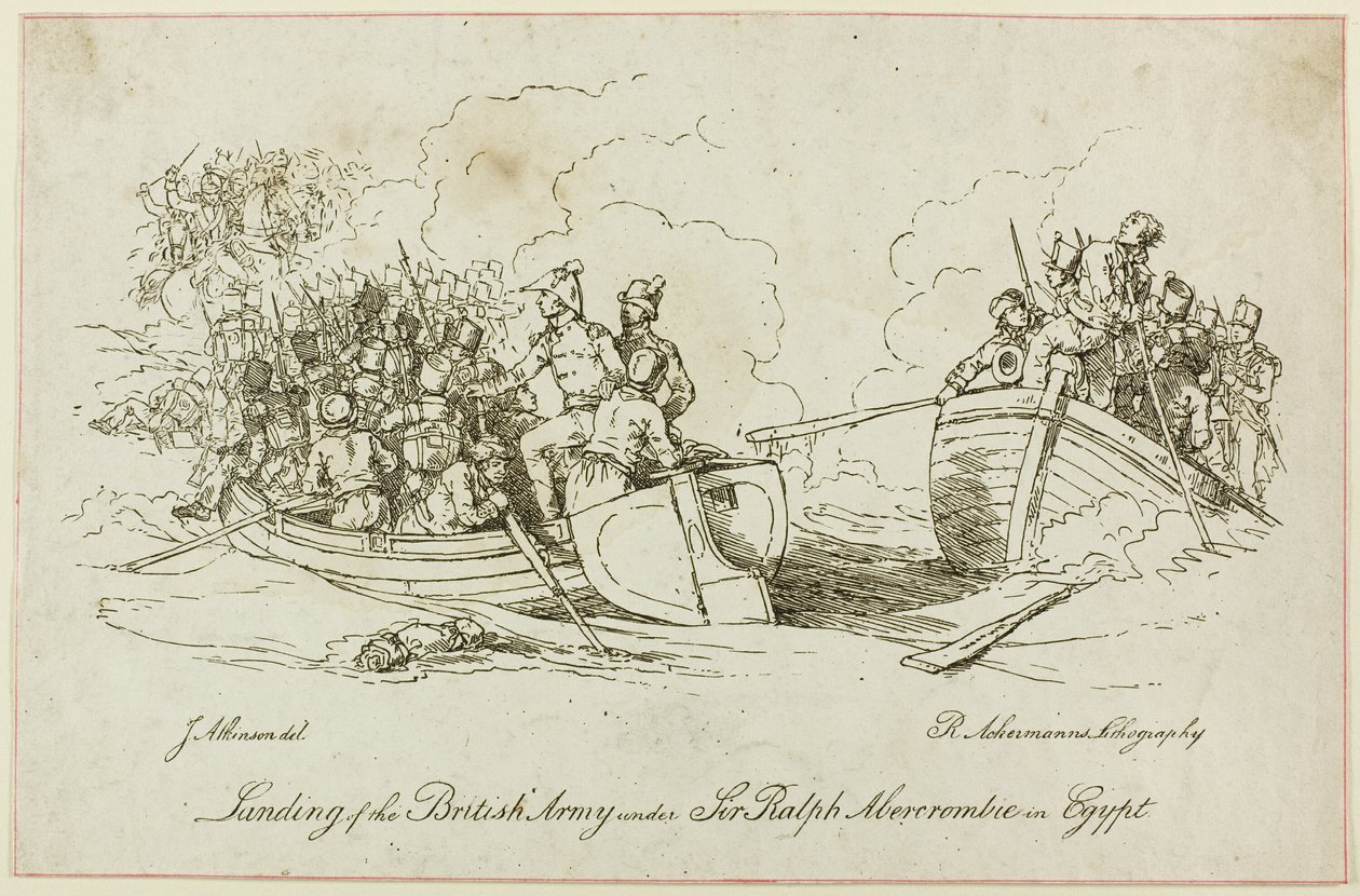 Landing av den britiske hæren under Abercrombie av John Augustus Atkinson
