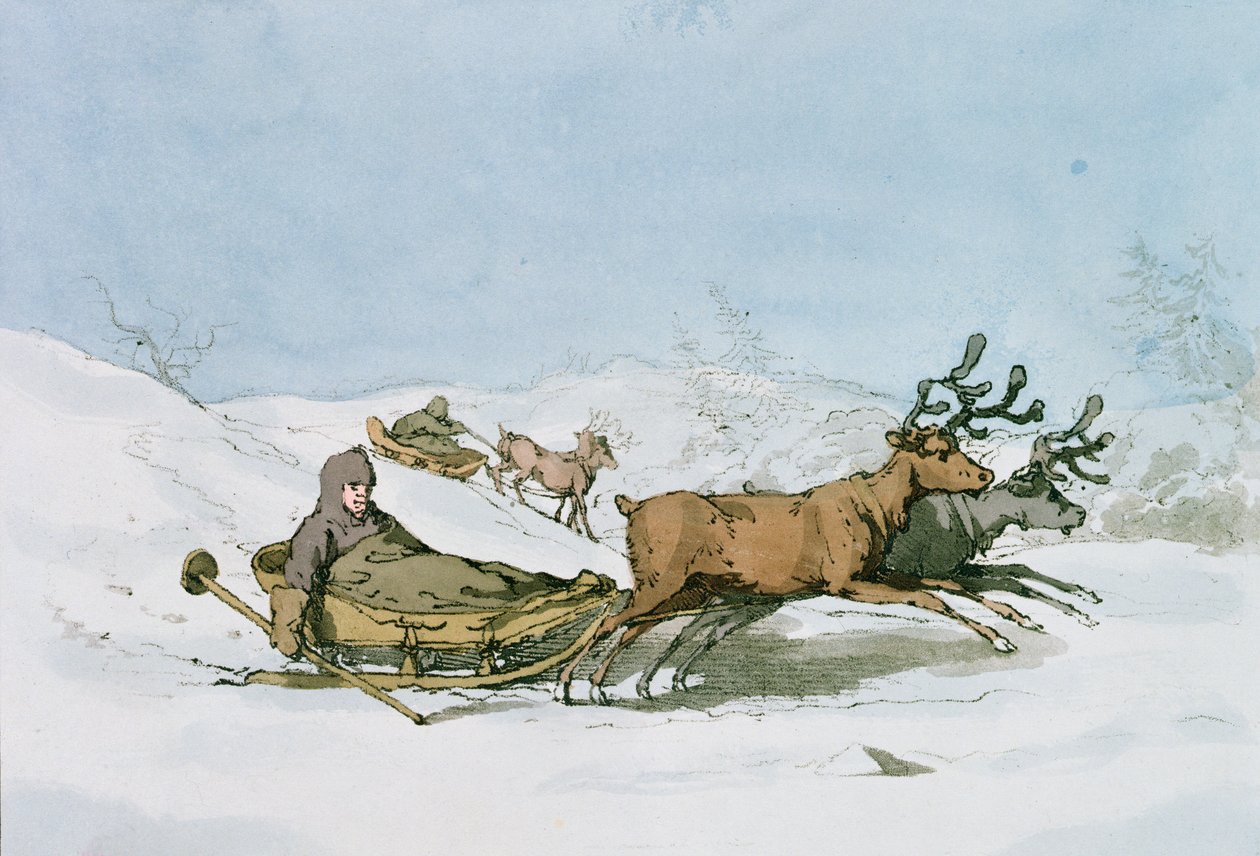 Lapland slede, 1803 av John Augustus Atkinson