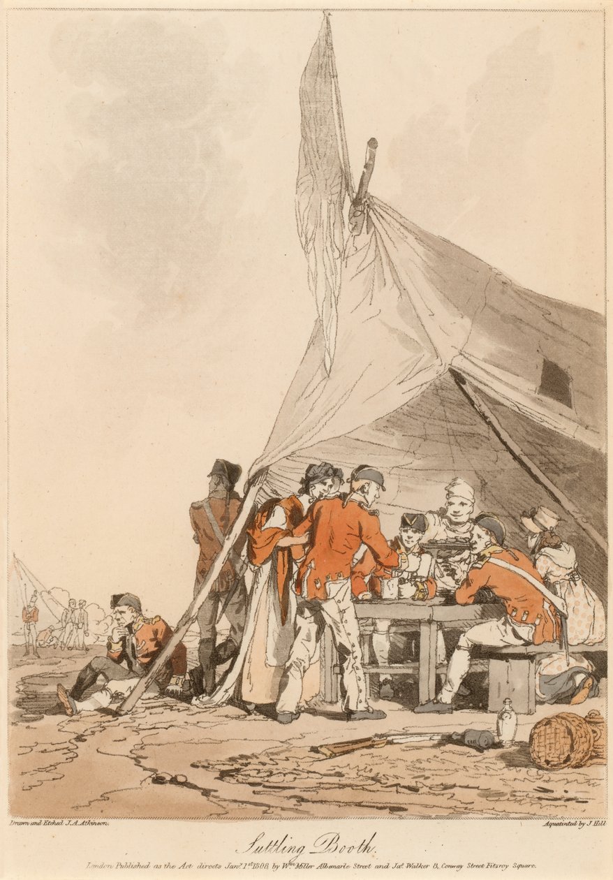 Suttling Booth, 1808 ca av John Augustus Atkinson