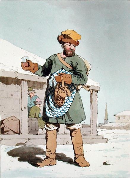Zbitenshik, etset av kunstneren, utgitt 1804 (farge litho) av John Augustus Atkinson