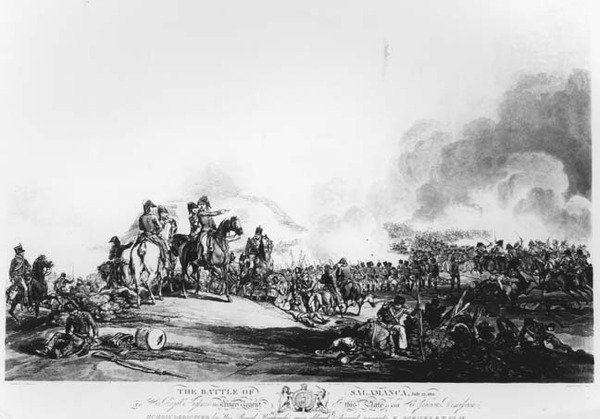 Slaget ved Salamanca, 22. juli 1812, gravert av G. Lewis, 1813 av John Augustus after Atkinson