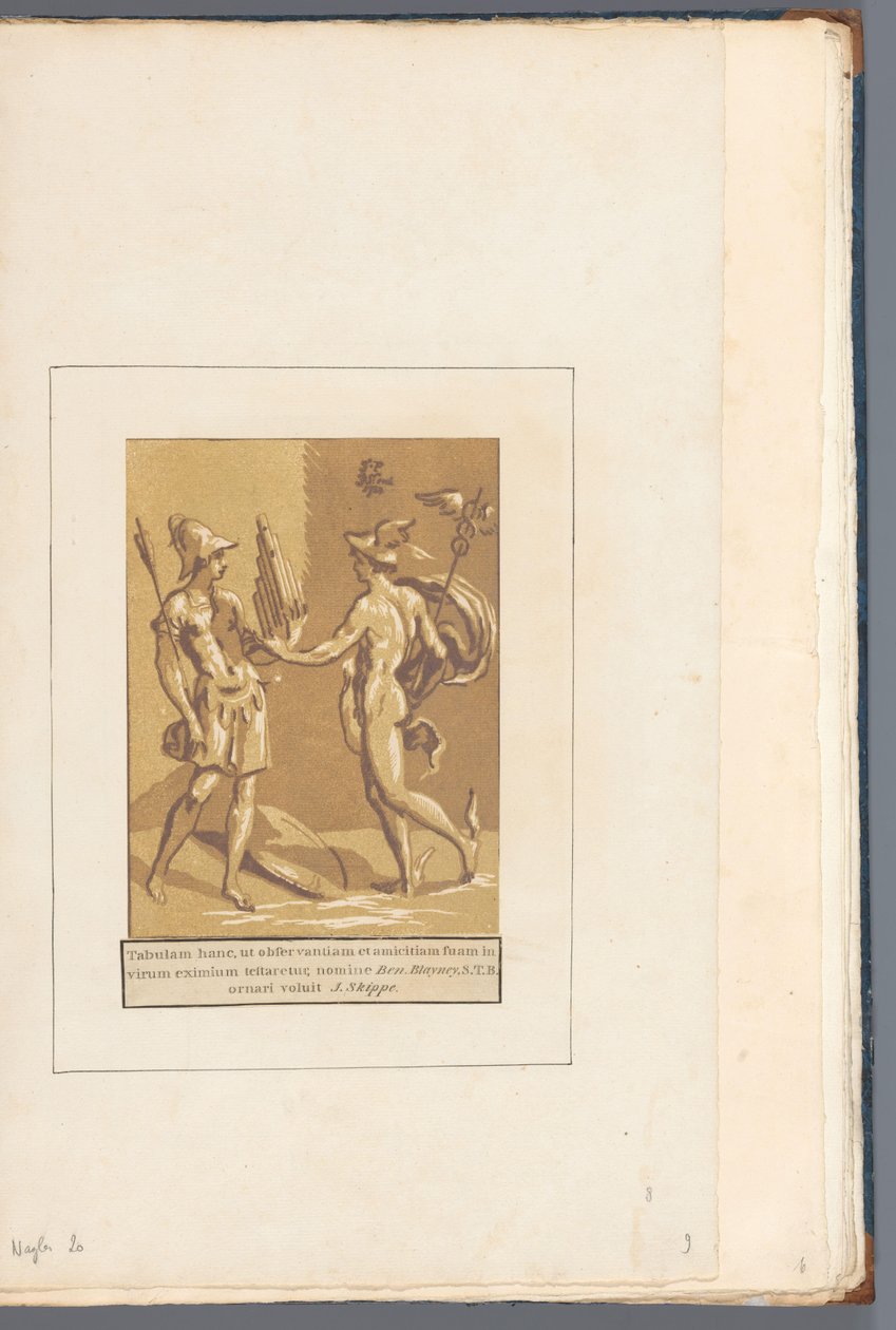 Mercury gir Minerva en panflut Til vennene hans og til hver (...) (serietittel på objekt) av John B. Skippe