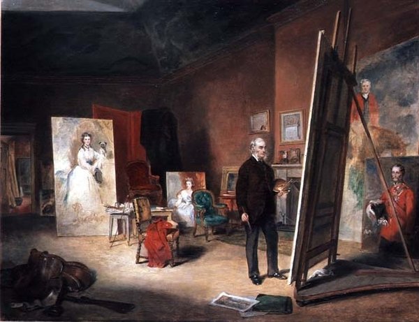 Portrett av Sir Francis Grant ved et staffeli av John Ballantyne