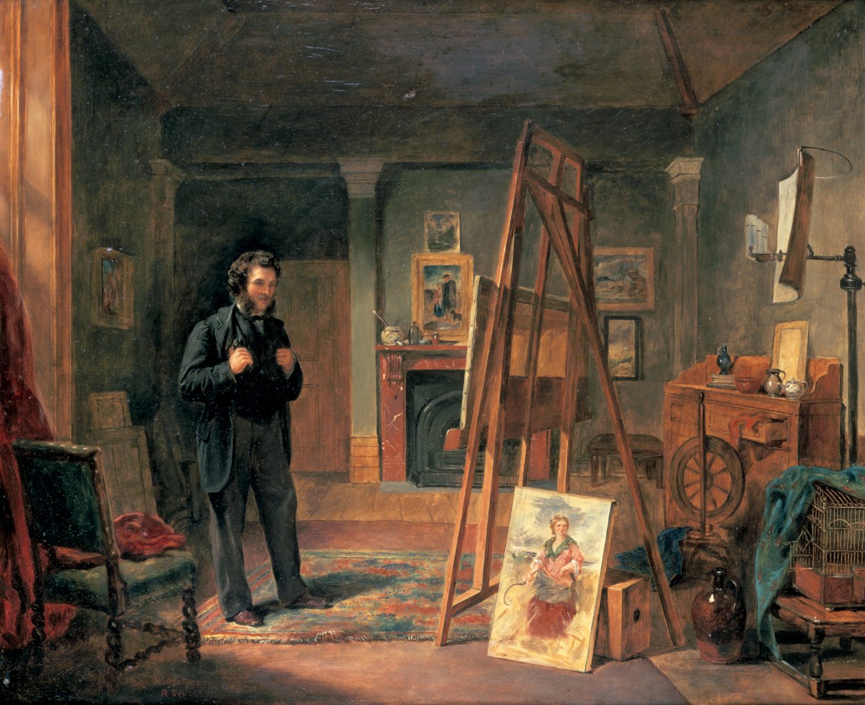 Portrett av Thomas Faed i hans studio, 1800-tallet av John Ballantyne