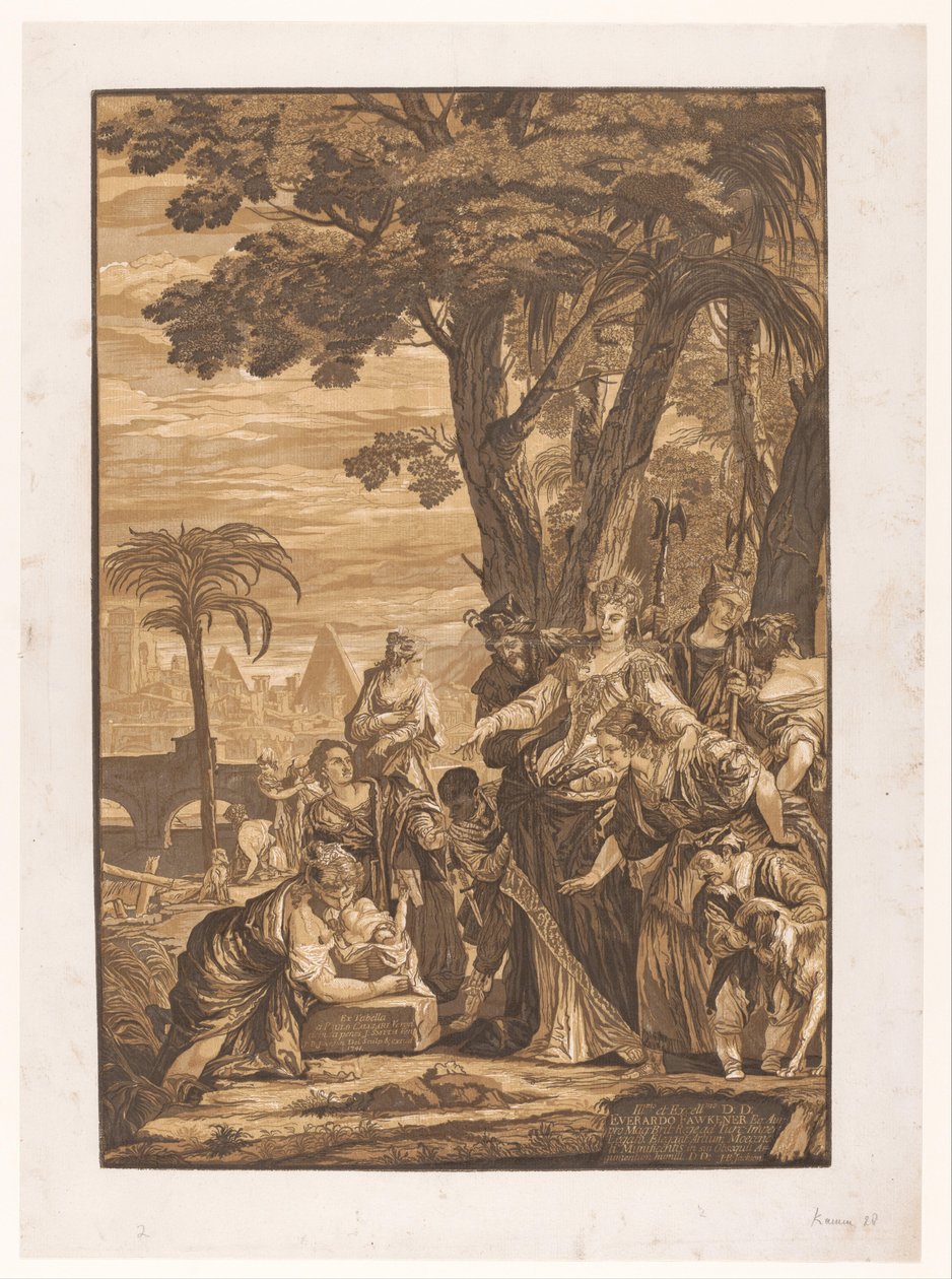 Moses blir funnet av faraos datter Kunstverk av venetianske mestere (serietittel) Opera selectora (serietittel) av John Baptist Jackson