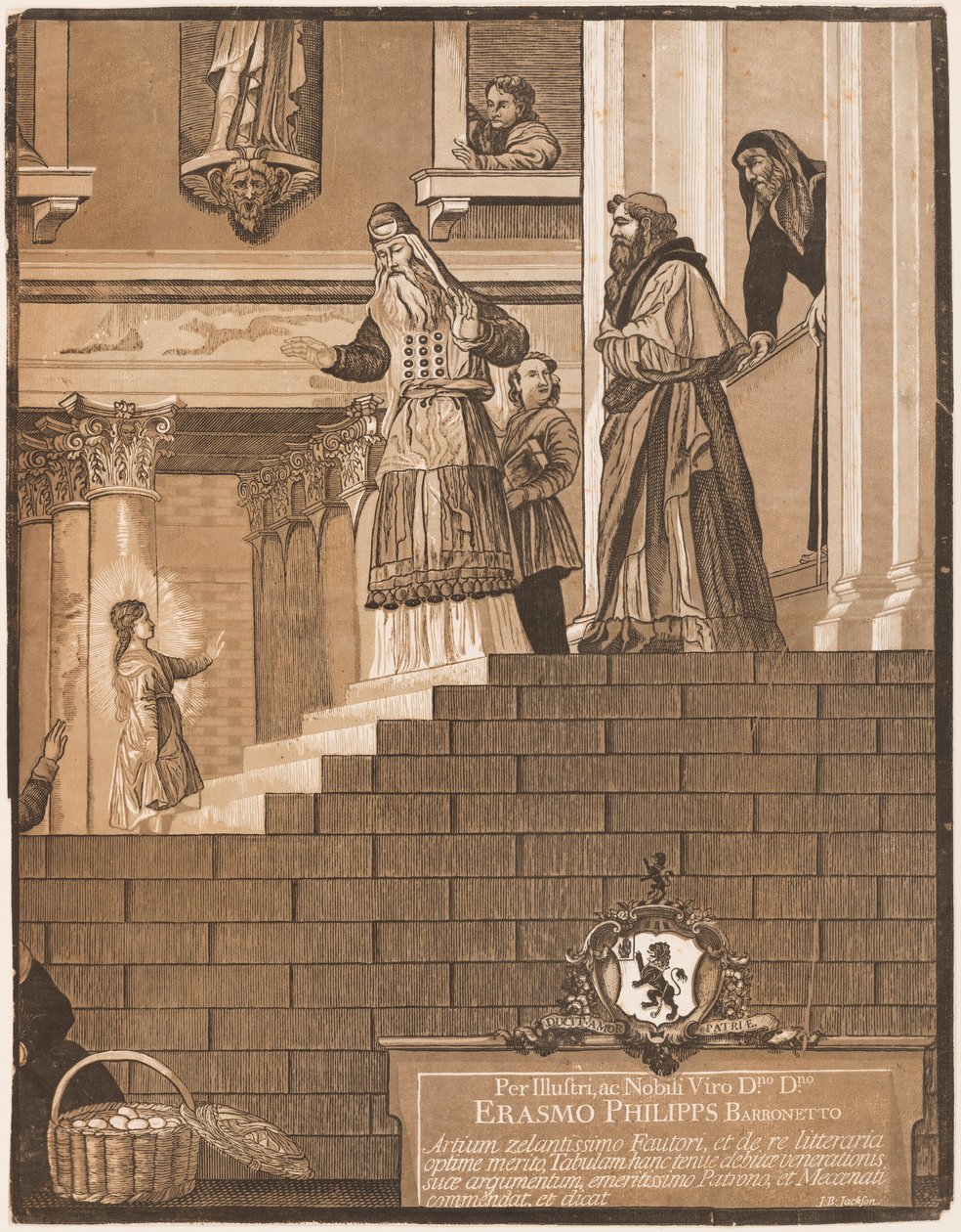 Presentasjon av jomfruen i tempelet, etter Titian (høyre ark) av John Baptist Jackson