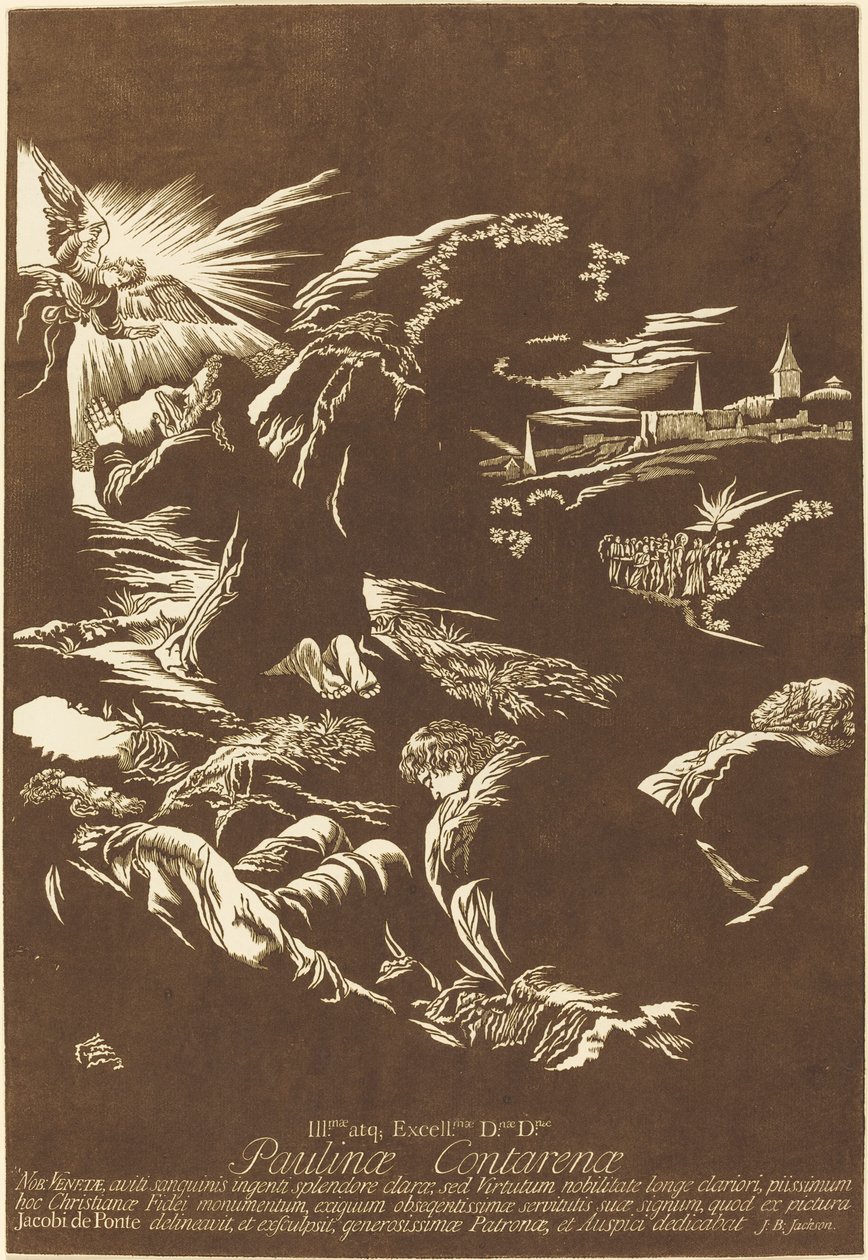 Kristus på Oljeberget av John Baptist Jackson after Jacopo Bassano