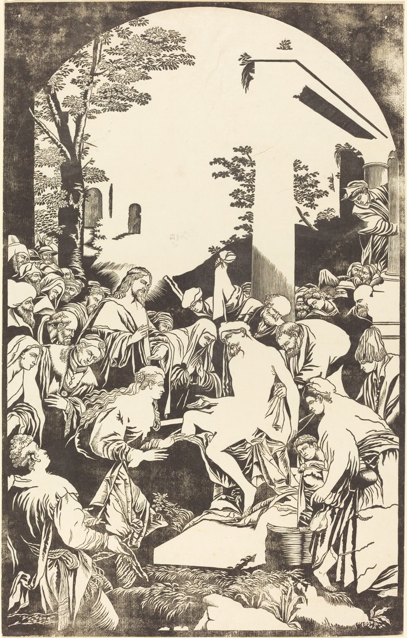 Oppreisningen av Lasarus av John Baptist Jackson after Leandro Bassano
