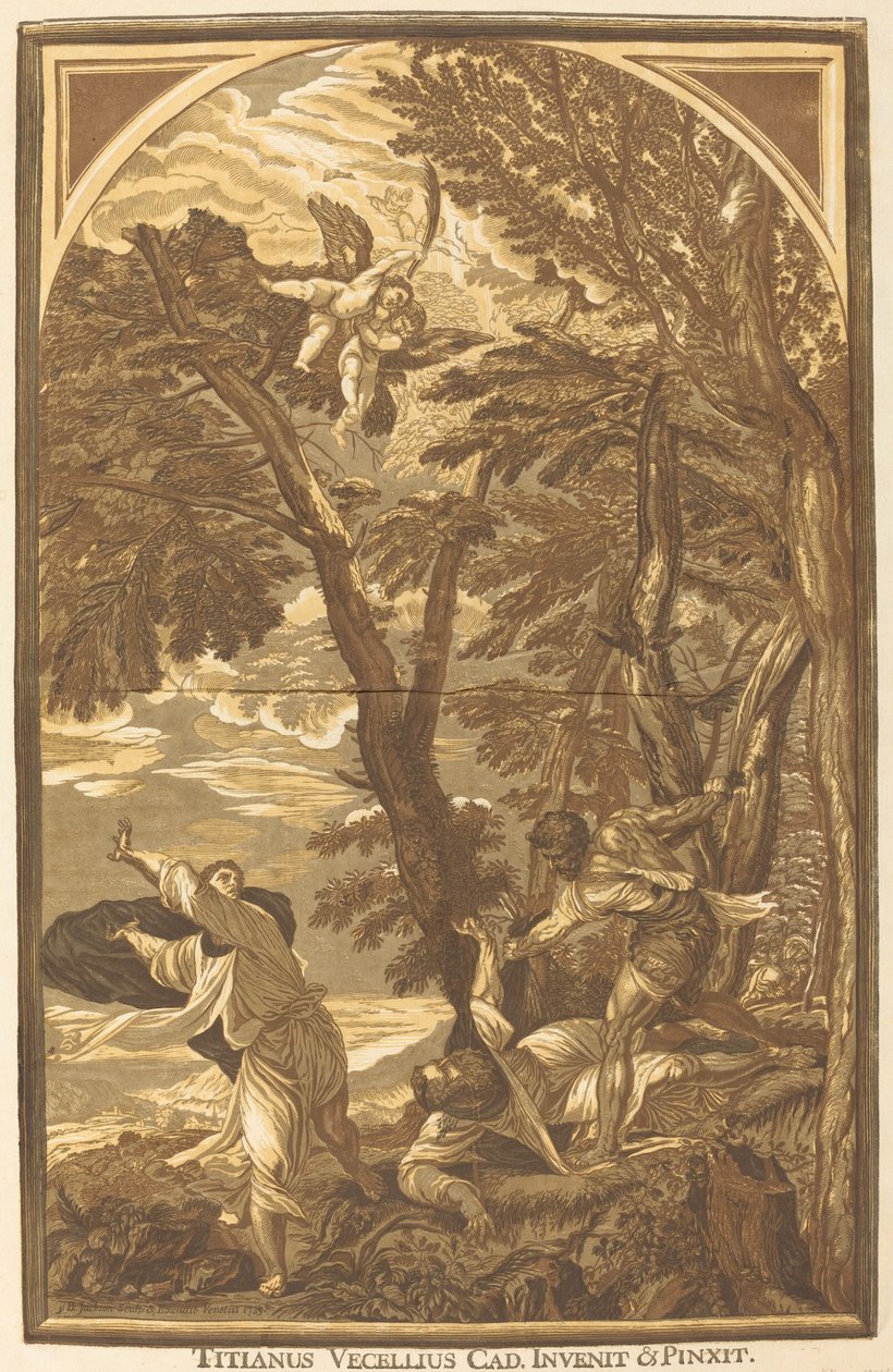 Peter Martyrs død av John Baptist Jackson after Titian