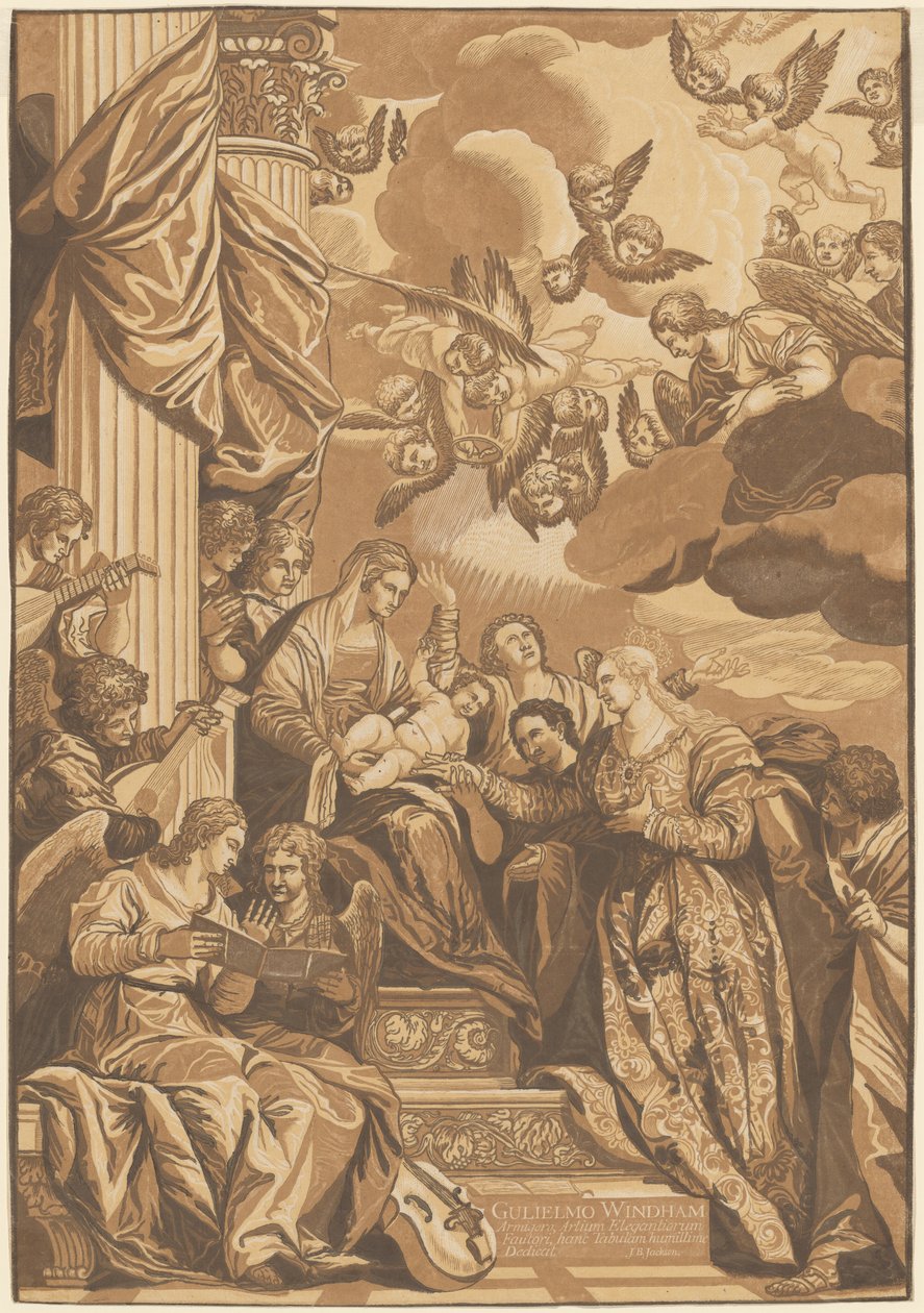 Mystisk ekteskap av St. Catherine av John Baptist Jackson, after Veronese