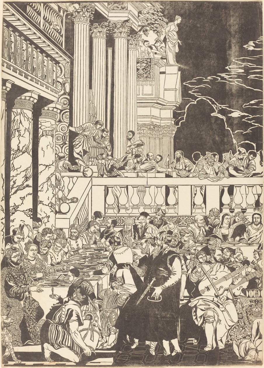 Ekteskapet i Cana [venstre plate] av John Baptist Jackson after Veronese