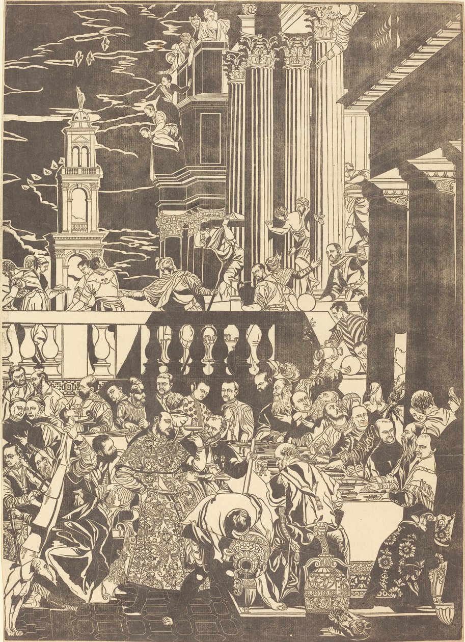 Ekteskapet i Cana [høyre plate] av John Baptist Jackson after Veronese